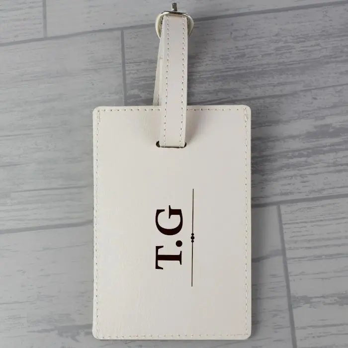Personalised Classic Initials Cream Luggage Tag: 2 - Luggage Tags By Gift Moments