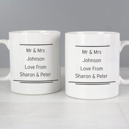 Personalised Classic Mr Right/Mrs Always Right Mug Set: 2 - Mugs By Gift Moments