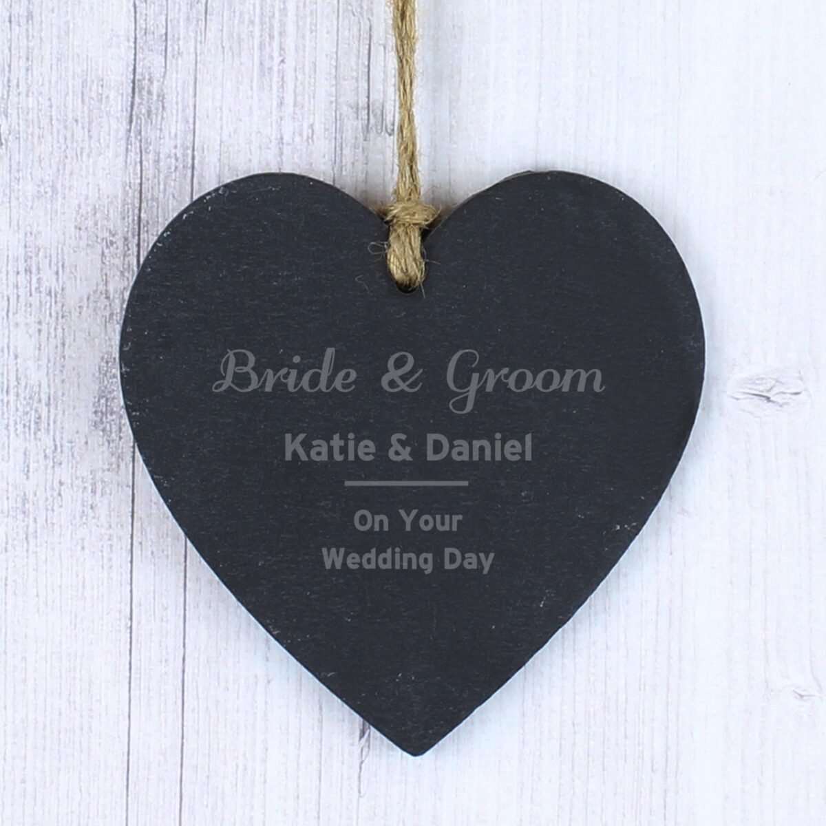 Personalised Classic Slate Heart Decoration: 2 - Decorations By Gift Moments