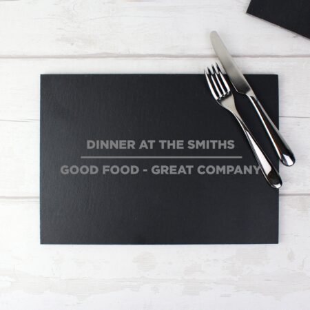 Personalised Classic Slate Rectangle Placemat: 3 - Placemats By Gift Moments