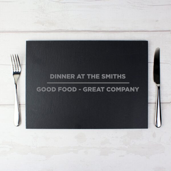 Personalised Classic Slate Rectangle Placemat: 1 - Placemats By Gift Moments