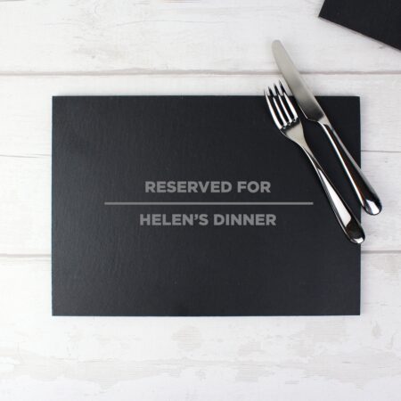 Personalised Classic Slate Rectangle Placemat: 4 - Placemats By Gift Moments