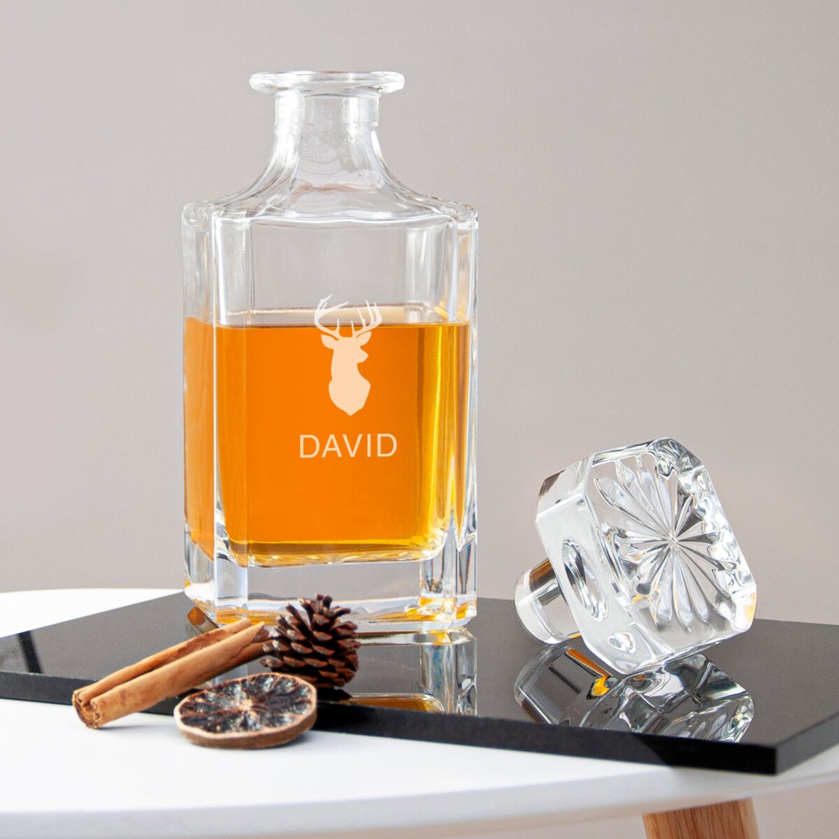 Personalised Classic Stag Square Decanter: 1 - Barware By Gift Moments