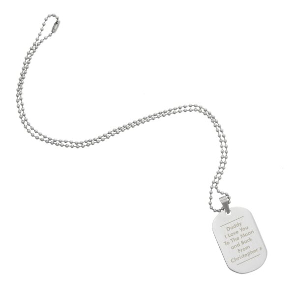 Personalised Classic Stainless Steel Dog Tag Necklace: 2 - Necklaces By Gift Moments