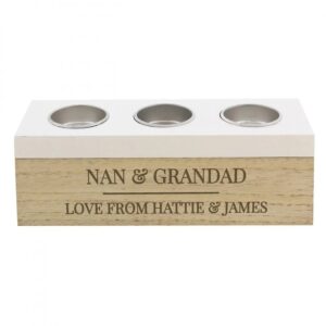 Personalised Classic Triple Tea Light Box: 5 - Candle Holders By Gift Moments