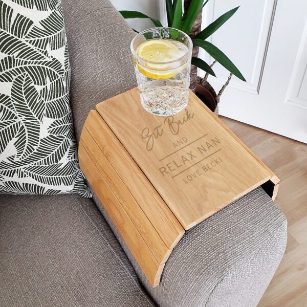 Personalised Classic Wooden Sofa Tray: 1 - Coasters By Gift Moments