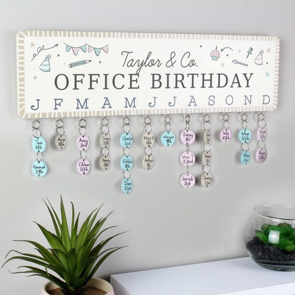 Personalised Classroom Office Birthday Planner Plaque with Customisable Discs: 2 - Calendars & Planners By Gift Moments