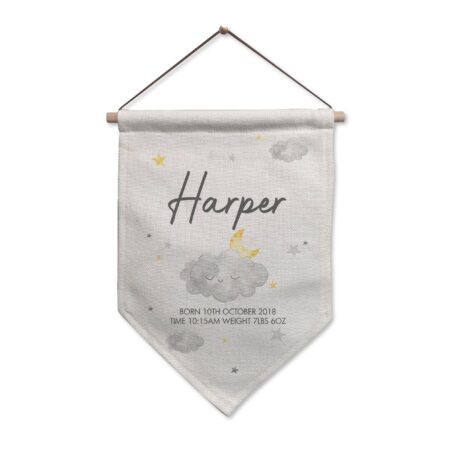 Personalised Cloud Free Text Hanging Banner: 2 - Banners By Gift Moments