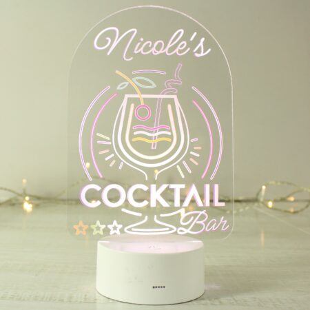 Personalised Cocktail LED Colour Changing Night Light: 2 - LED Lighting By Gift Moments