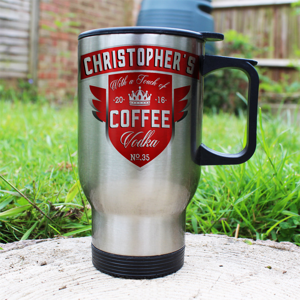 Personalised Coffee With a Touch of Vodka Travel Mug: 1 - Travel Mugs By Gift Moments