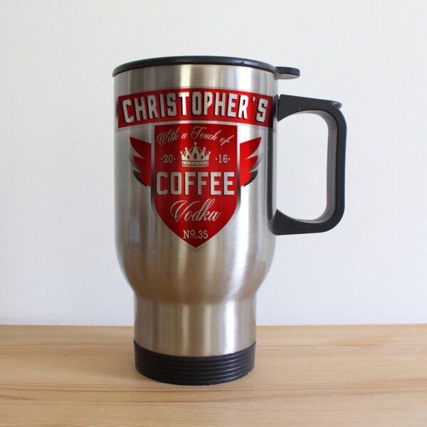 Personalised Coffee With a Touch of Vodka Travel Mug: 2 - Travel Mugs By Gift Moments