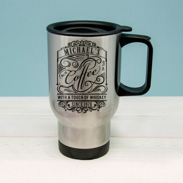 Personalised Coffee With a Touch of Whiskey Travel Mug: 2 - Travel Mugs By Gift Moments