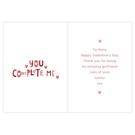 Personalised You Complete Me Card: 3 - Greeting Cards By Gift Moments