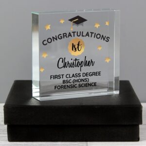 Personalised Congratulations Graduation Crystal Token: 3 - Crystal Tokens By Gift Moments
