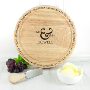 Personalised Connoisseur Mr & Mrs Cheese Board Set: 5 - Cheese Boards By Gift Moments