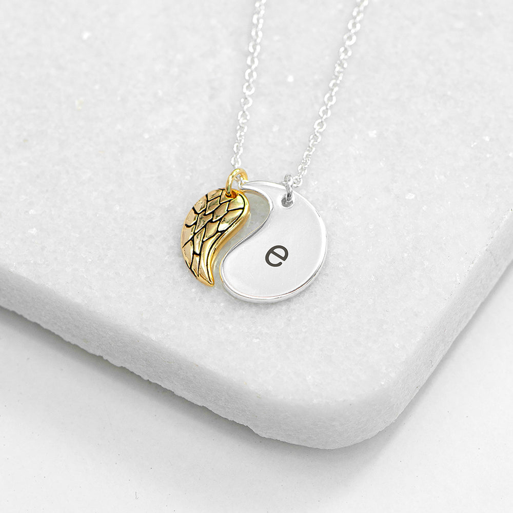 Personalised Contemporary Angel Wing Necklaces: 6 - Silver - Necklaces By Gift Moments