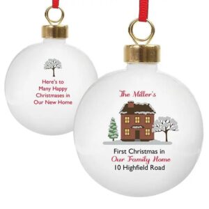 Personalised Cosy Christmas Bauble: 5 - Christmas Baubles By Gift Moments