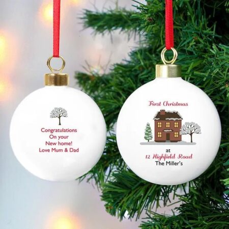 Personalised Cosy Christmas Bauble: 2 - Christmas Baubles By Gift Moments
