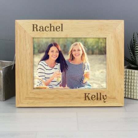 Personalised Couples 6x4 Oak Finish Photo Frame: 5 - Photo Frames By Gift Moments