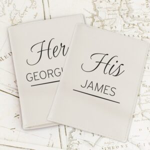 Personalised Couples Cream Passport Holders: 3 - Passport Holders By Gift Moments