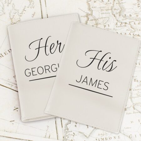 Personalised Couples Cream Passport Holders: 3 - Passport Holders By Gift Moments