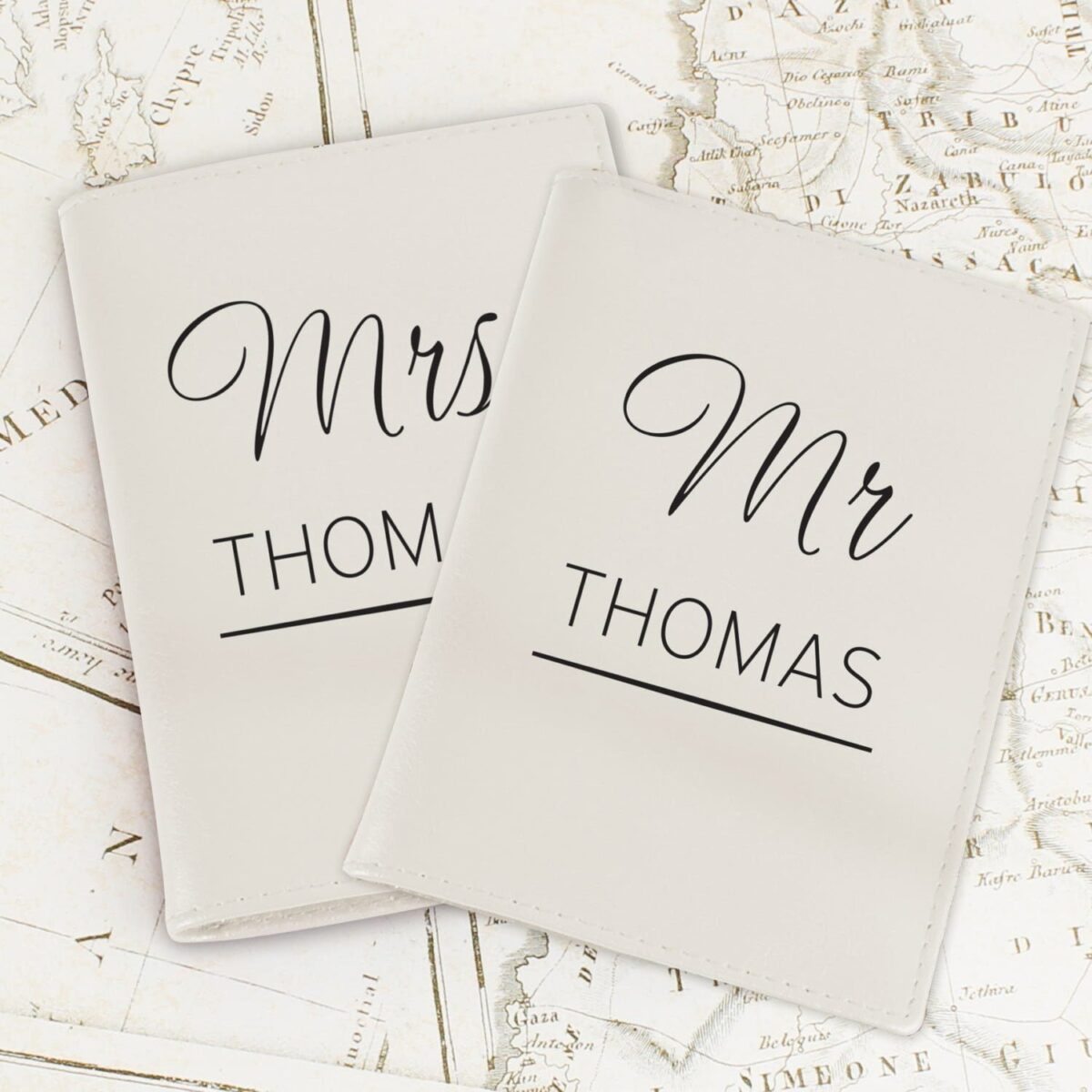Personalised Couples Cream Passport Holders: 1 - Passport Holders By Gift Moments