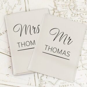 Personalised Couples Cream Passport Holders: 1 - Passport Holders By Gift Moments