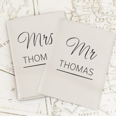 Personalised Couples Cream Passport Holders: 1 - Passport Holders By Gift Moments