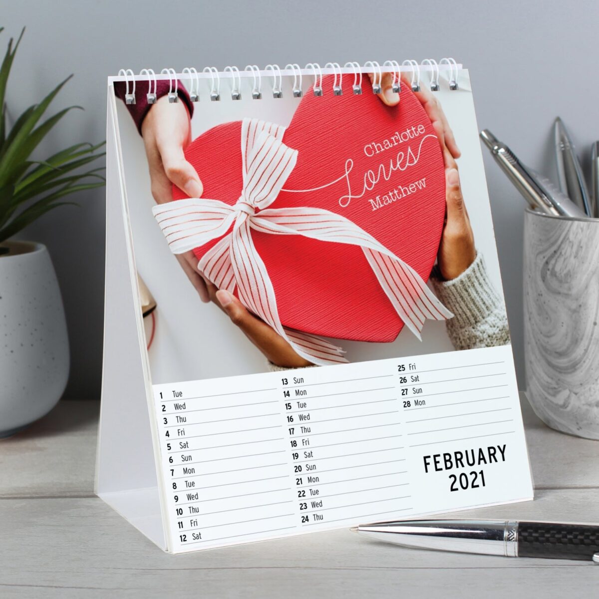 Personalised Couples Desk Calendar: 2 - Calendars & Planners By Gift Moments