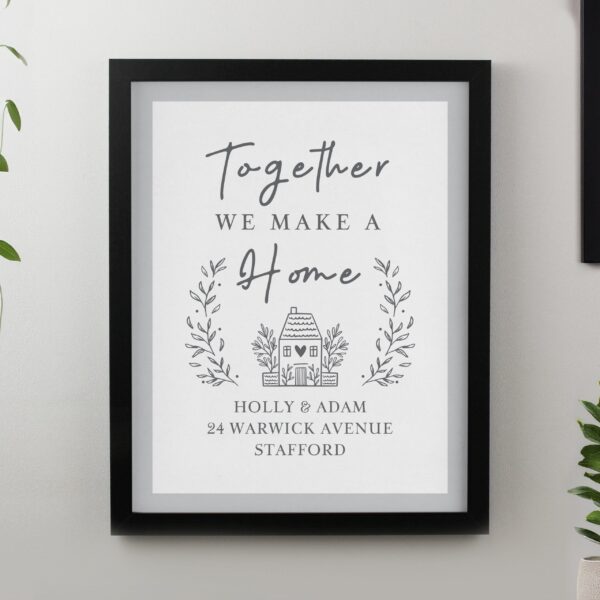 Personalised Couples Home Framed Prints: 2 - Black - Framed Prints By Gift Moments