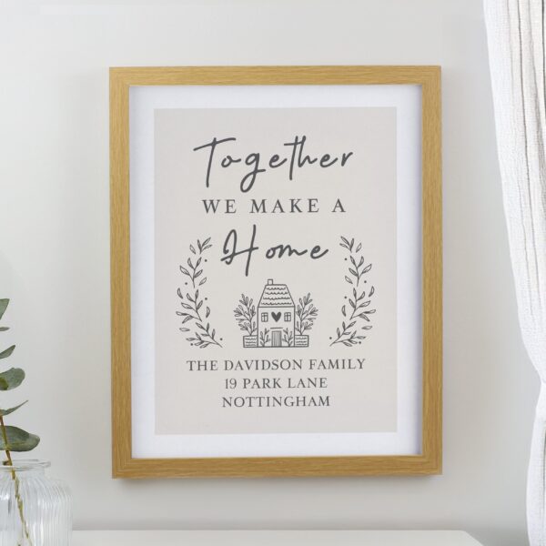 Personalised Couples Home Framed Prints: 1 - Oak - Framed Prints By Gift Moments