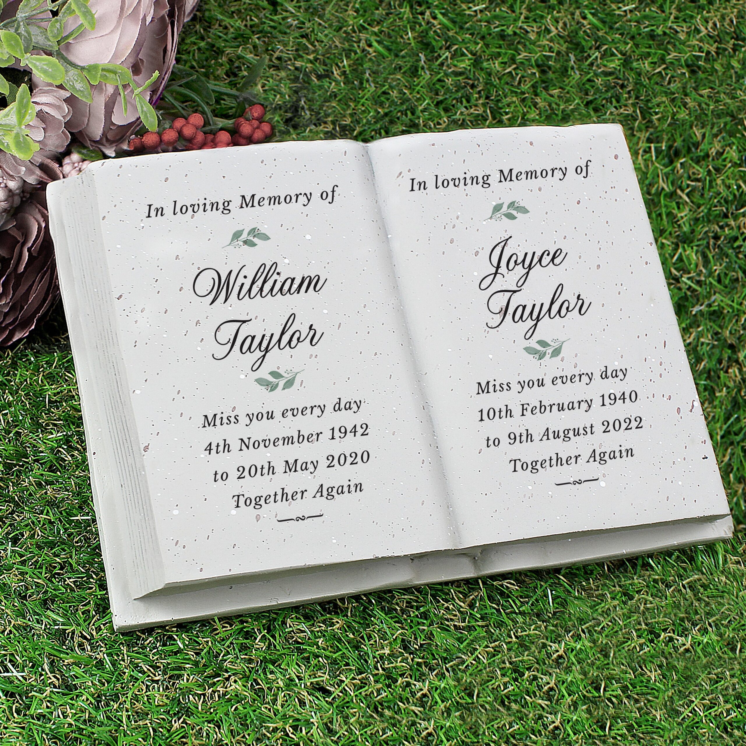 Personalised couples loving memory resin book