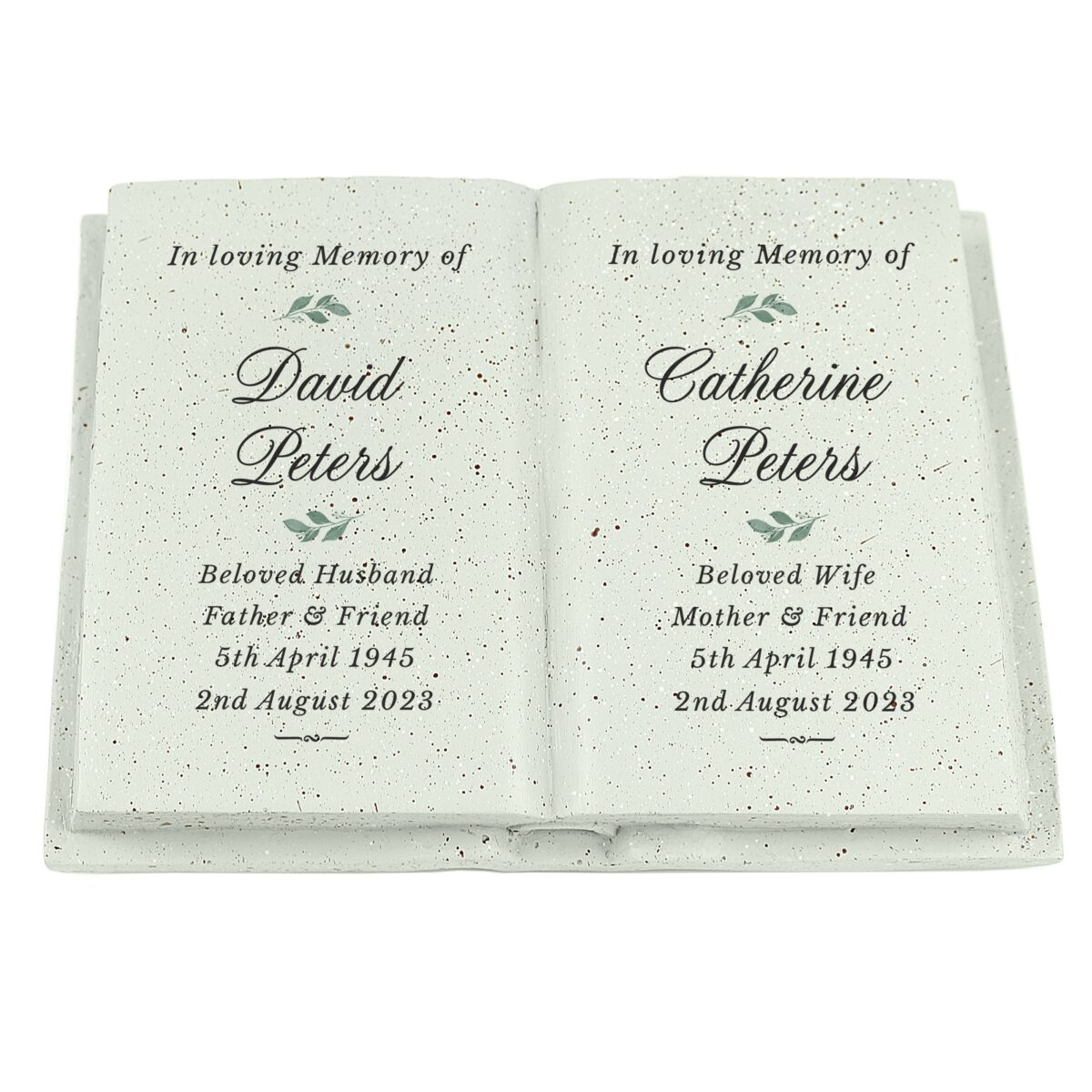 Personalised couples loving memory resin book