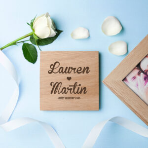 Personalised Couple’s Names Oak Photo Cube: 3 - Photo Cubes By Gift Moments