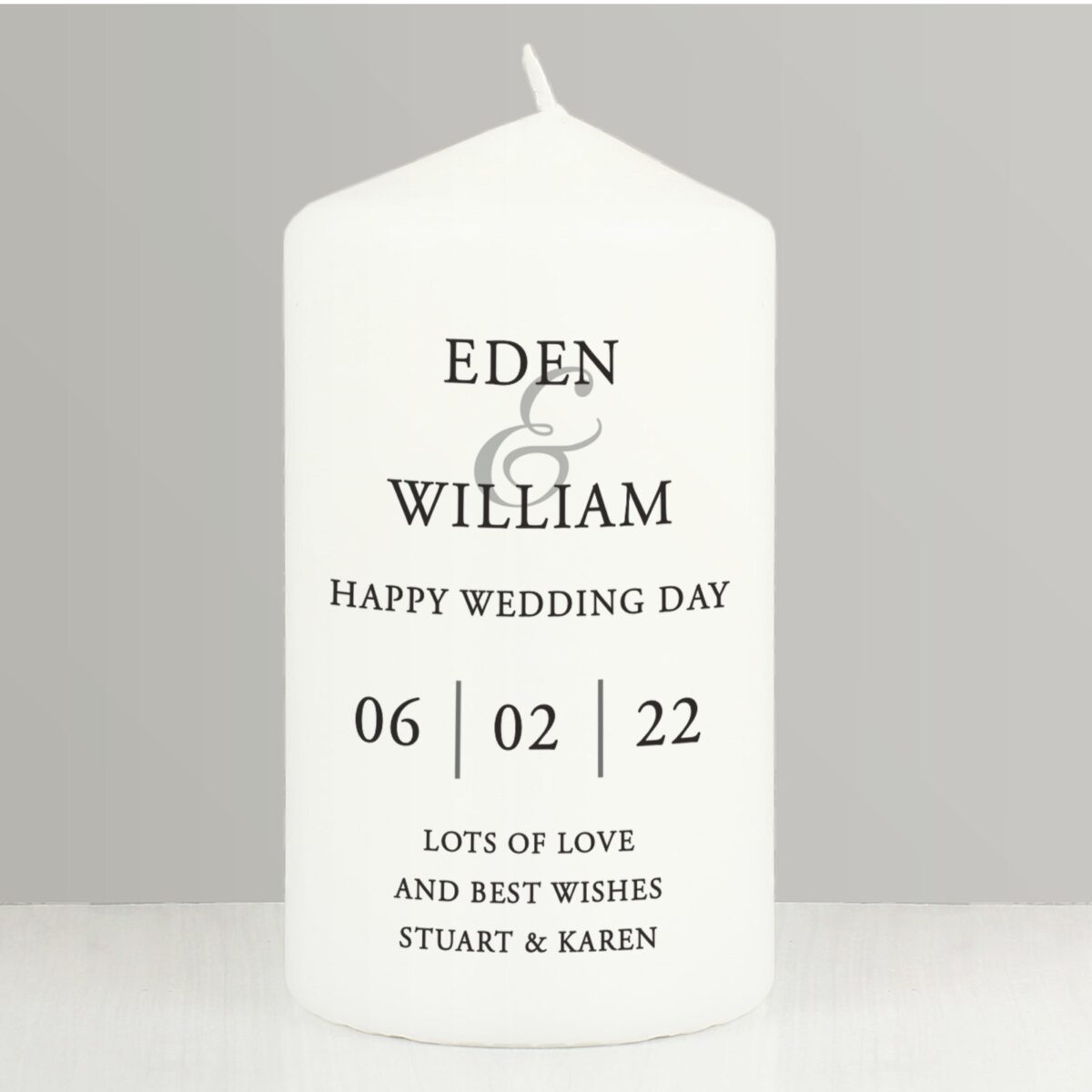 Personalised Couples Pillar Candle: 2 - Candles By Gift Moments