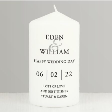 Personalised Couples Pillar Candle: 2 - Candles By Gift Moments