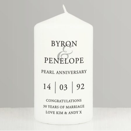 Personalised Couples Pillar Candle: 4 - Candles By Gift Moments