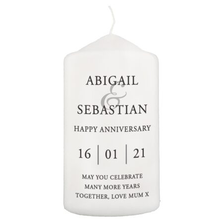 Personalised Couples Pillar Candle: 5 - Candles By Gift Moments