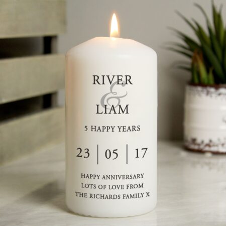 Personalised Couples Pillar Candle: 3 - Candles By Gift Moments