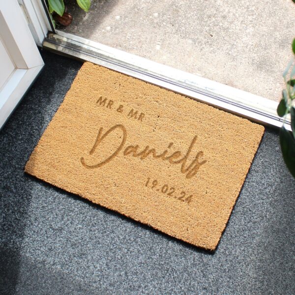 Personalised Couples Rectangle Indoor Doormat: 2 - Doormats By Gift Moments
