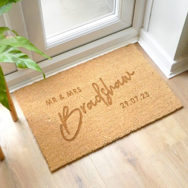 Personalised Couples Rectangle Indoor Doormat: 1 - Doormats By Gift Moments