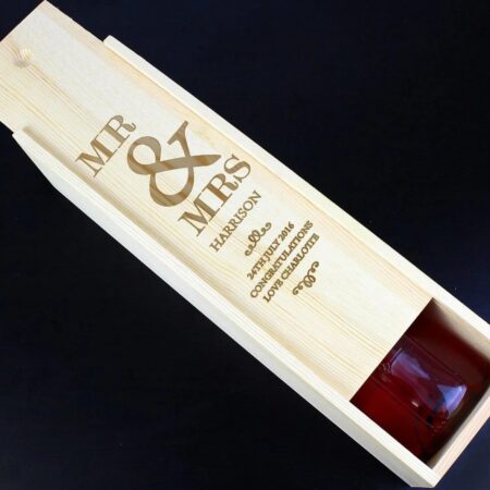 Personalised Couples Wooden Wine Bottle Box: 2 - Barware By Gift Moments