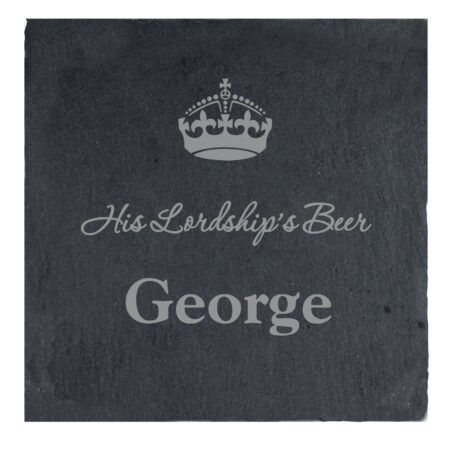 Personalised Crown Motif Single Slate Coaster: 3 - Coasters By Gift Moments