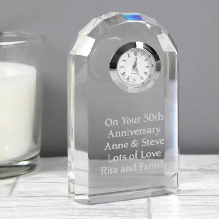 Personalised Crystal Clock: 2 - Clocks By Gift Moments