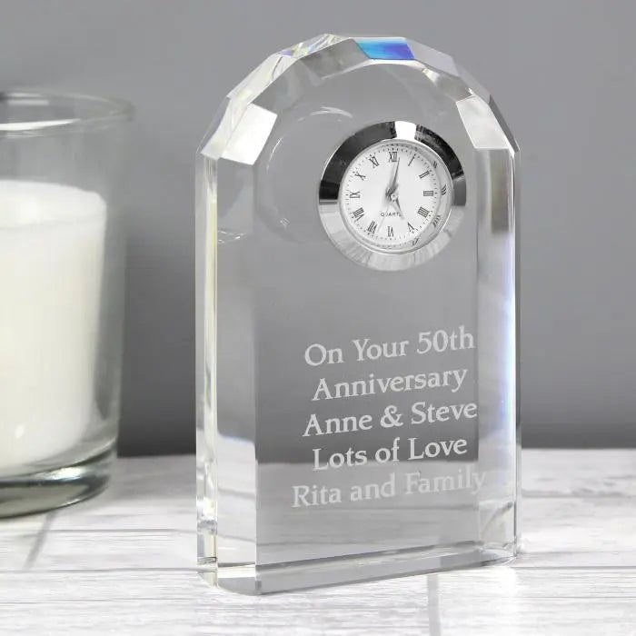 Personalised Crystal Clock: 2 - Clocks By Gift Moments