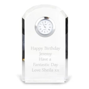 Personalised Crystal Clock: 5 - Clocks By Gift Moments