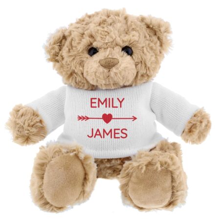 Personalised cupids love heart teddy bear