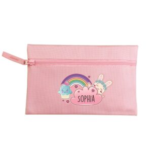 Personalised Cute Bunny Pink Pencil Case: 4 - Pencil Cases & Sets By Gift Moments
