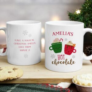 Personalised Cute Christmas Hot Chocolate Mug: 2 - Mugs By Gift Moments