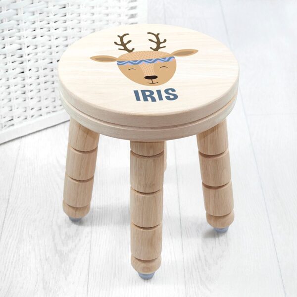 Personalised Cute Deer Kids Stool: 1 - Wooden Stools By Gift Moments